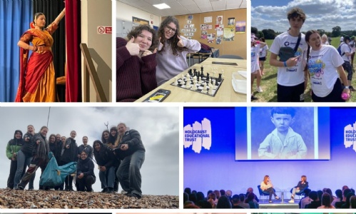 collage of photos of students undertaking CAS activities